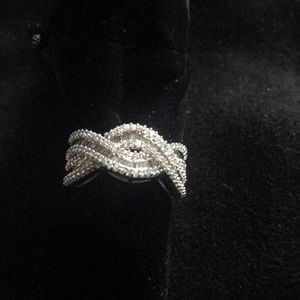 Sterling silver diamond ring, 1.0 carat t.w.